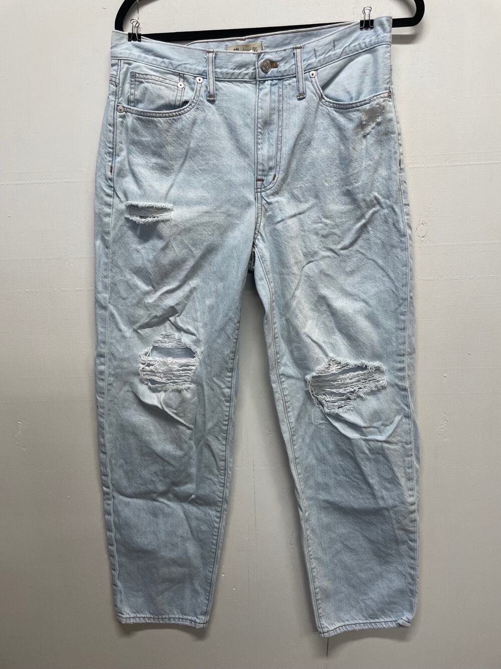 Madewell Distressed Jeans Size 28 The Slouchy Boyjean Light Wash Women's
